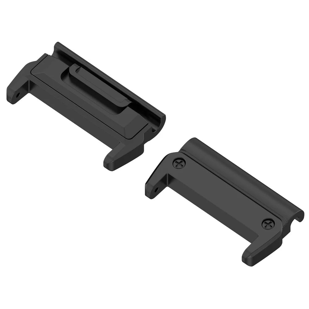 1 Pair 22mm Watchband Connector for Garmin Fenix 8 47mm  /  Fenix E 47mm  /  Fenix 7 Watch Band Metal Adapter - Black - 2