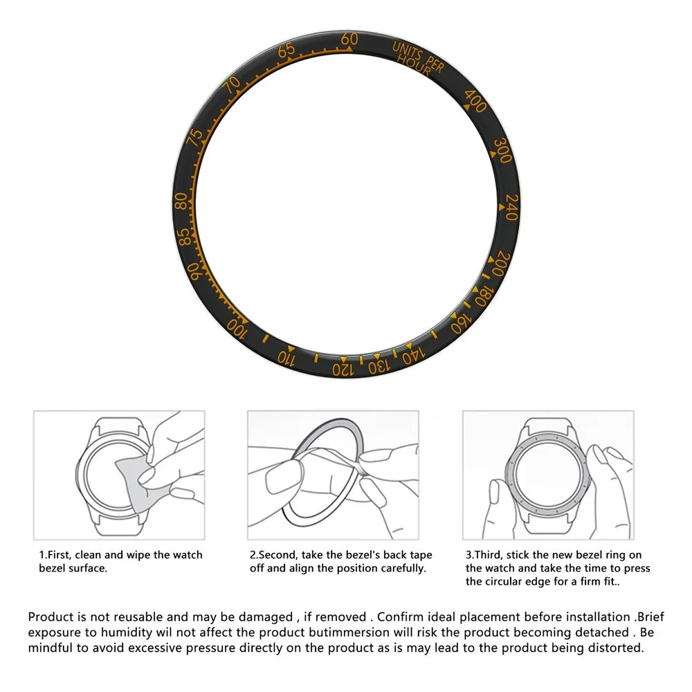 For Garmin Fenix 8 47mm Watch Bezel Scale Design Stainless Steel Protective Ring - Black + Orange - 4