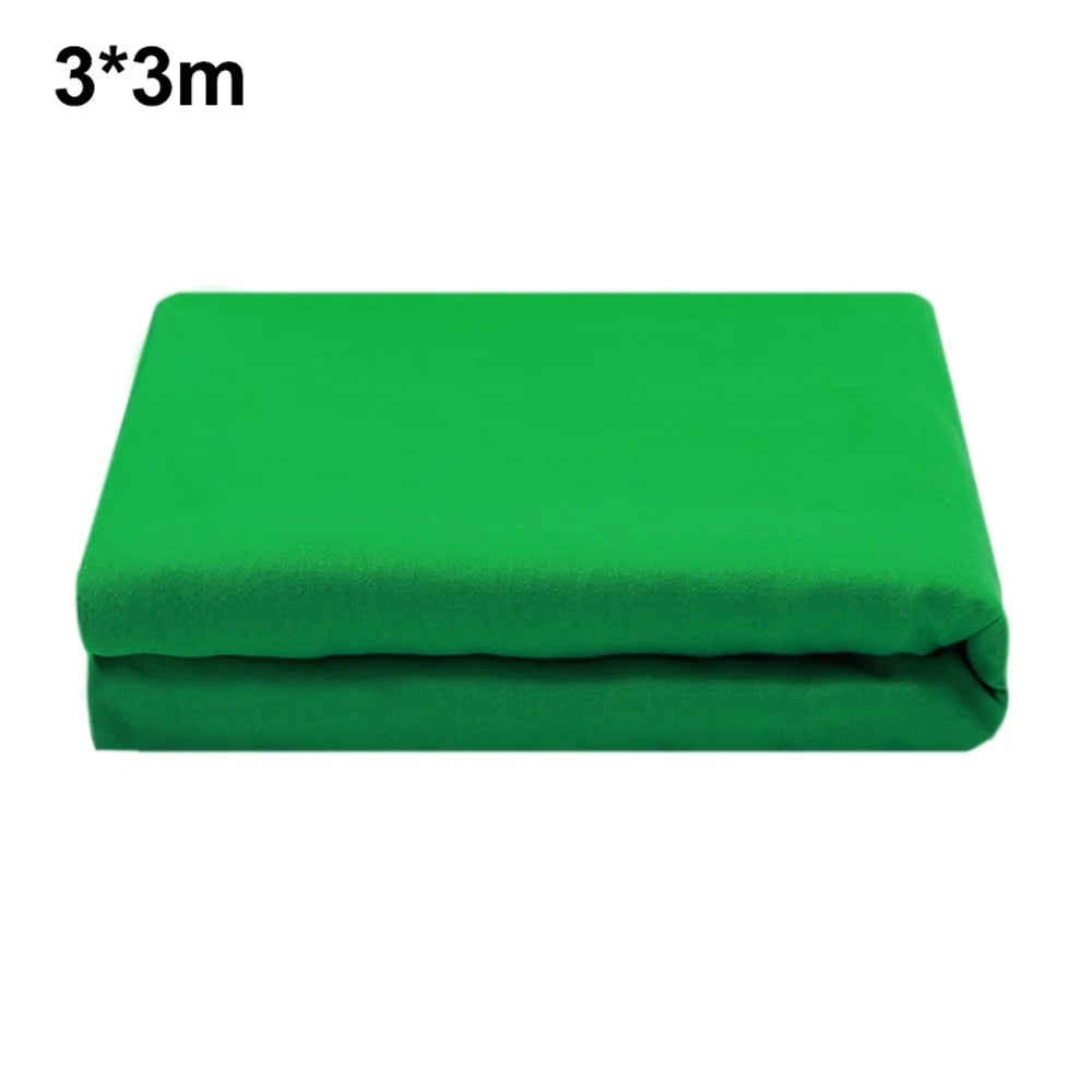 Photography Backdrop 3 x 3 Meter 120g Polyester Cloth Studio Background Screen for Live Streaming  /  Photo Shooting - Green - 1