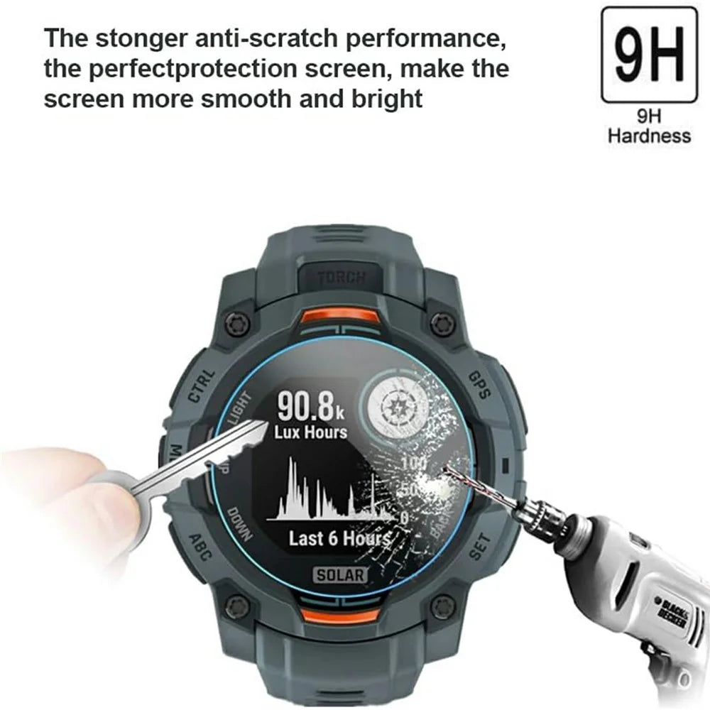 3Pcs For Garmin Instinct 3 AMOLED 45mm Tempered Glass Screen Protector HD Clear Watch Screen Film - 3