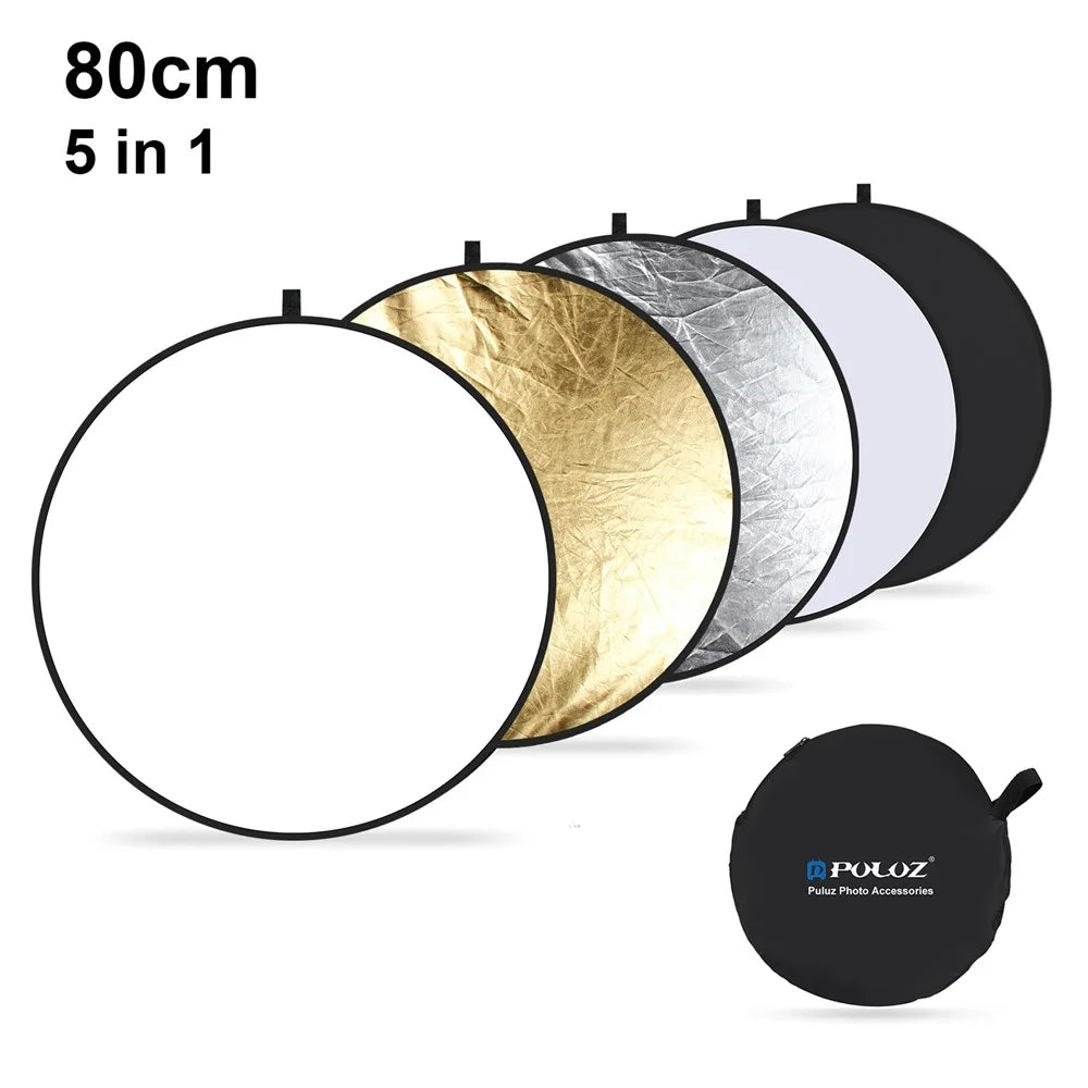 PULUZ PU5112 80cm 5 in 1 Photography Reflector Board Folding Photo Studio Reflector Disc - 1