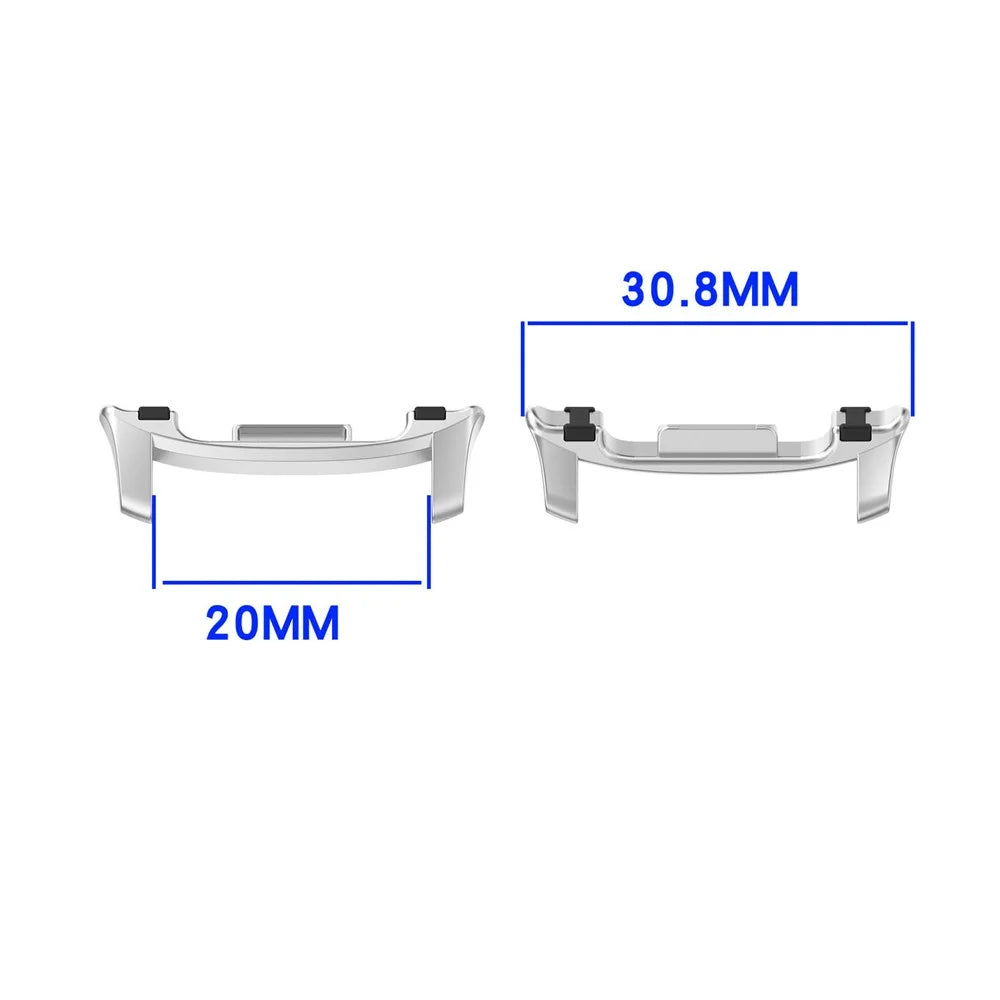 1Pair 20mm Watch Band Adapter for Samsung Galaxy Watch8 44mm / 40mm / Watch8 Classic 46mm Metal Connector with Rubber Insert - Titanium - 3