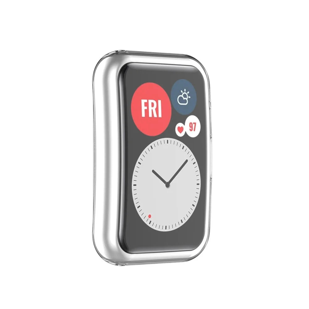 Electroplated TPU Cover All-around Protective Case for Huawei Watch Fit TIA-B09 - Transparent - 2