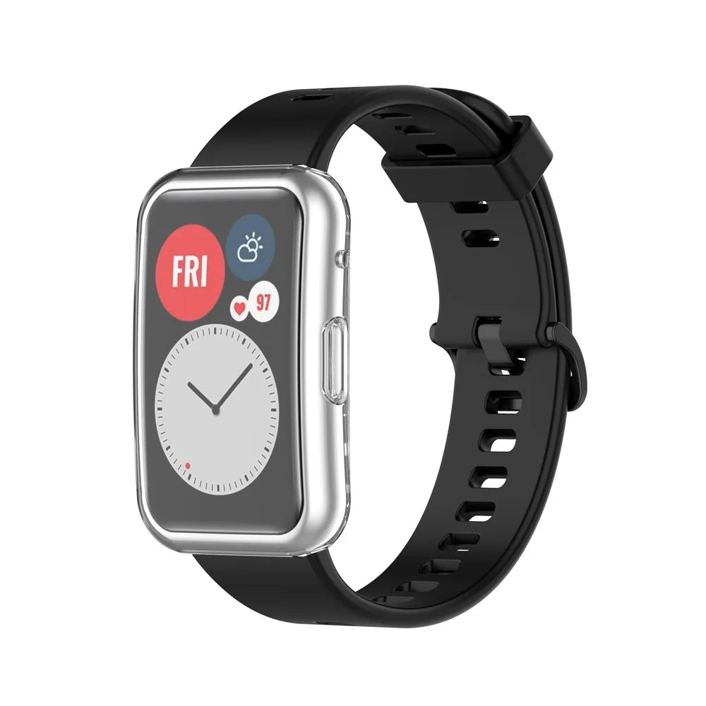 Electroplated TPU Cover All-around Protective Case for Huawei Watch Fit TIA-B09 - Transparent - 5