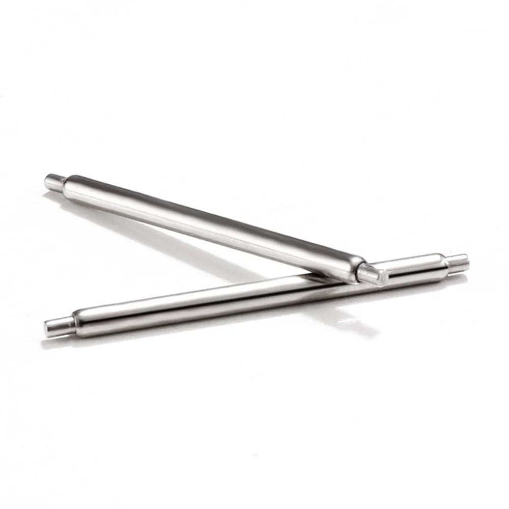 12mm 1 Pair Stainless Steel Watch Spring Bars + 1 Pair Quick Release Straight Pin Set Watch Band Connector - Silver - 2