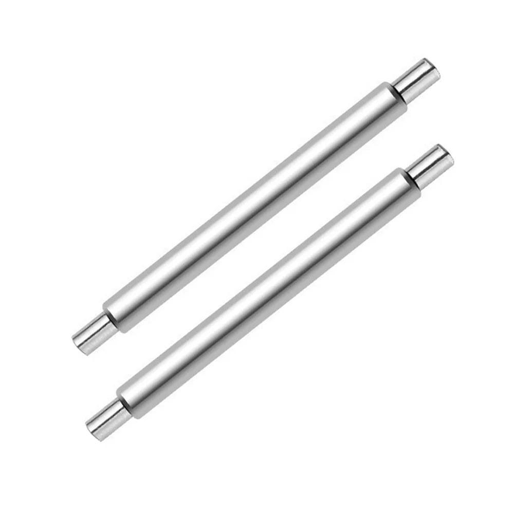 12mm 1 Pair Stainless Steel Watch Spring Bars + 1 Pair Quick Release Straight Pin Set Watch Band Connector - Silver - 3