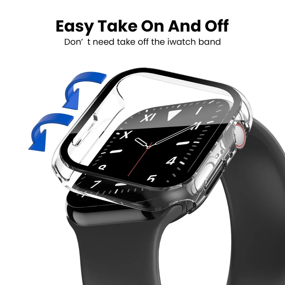 AHASTYLE WG65 2Pcs for Apple Watch Series 11 / 10 46mm Watch Case Hard PC Frame Cover with Tempered Glass Film - Black / Transparent - 6