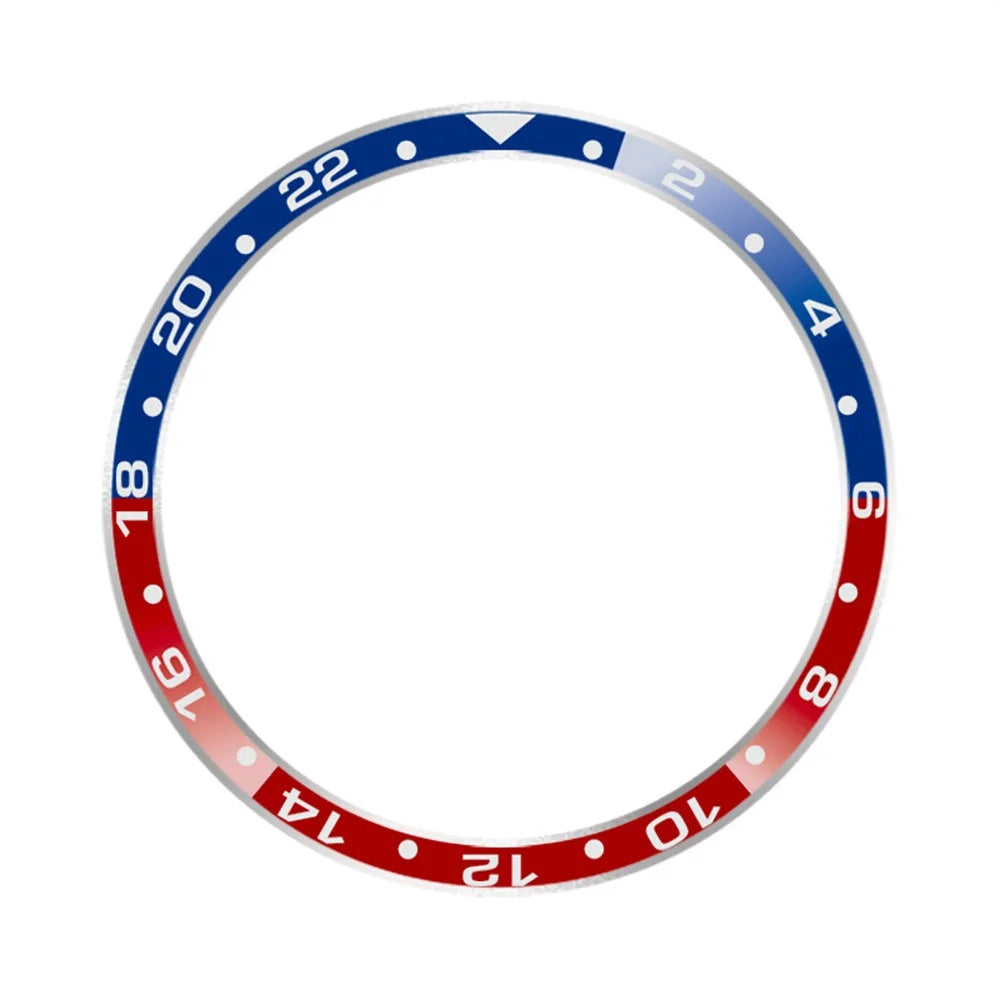 Bezel Ring for Xiaomi Watch S5  /  S4  /  S3 Aluminum Alloy Dual Color Protective Cover Ring - Blue+Red  /  White Characters - 2