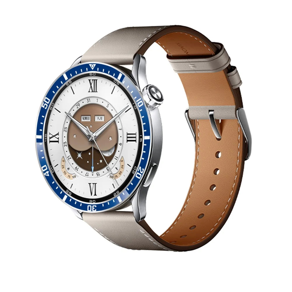 Bezel Ring for Xiaomi Watch S5 / S4 / S3 Anti Scratch Aluminum Alloy Adhesive Cover - Blue  /  White Characters - 2
