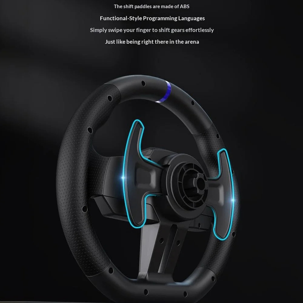 PXN V900 Gen2 Gaming Steering Wheel Driving Racing Simalator 270° / 900° Rotation for PC PS4 Switch - Black - 6