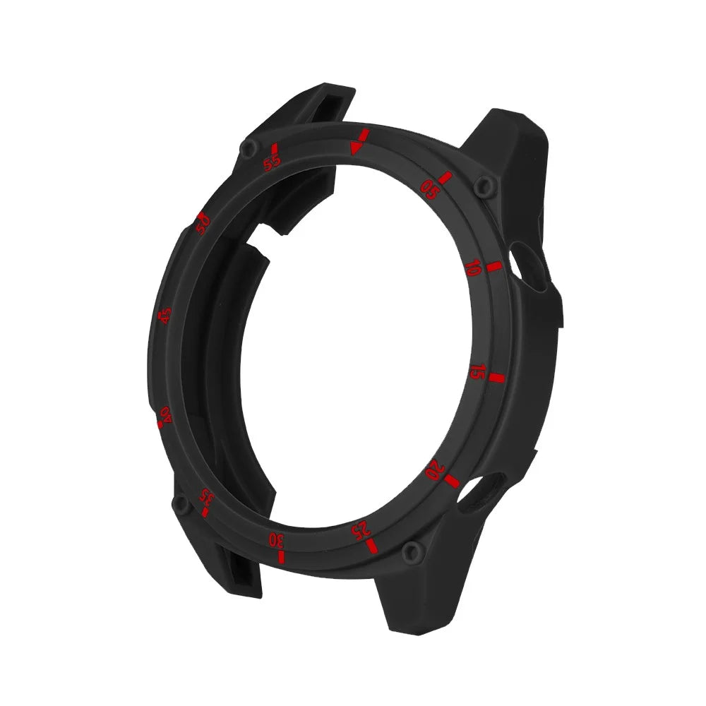 Sports Style Dual Color TPU Protective Watch Case Cover for Huawei Watch GT 2 46mm - Black/Red - 4