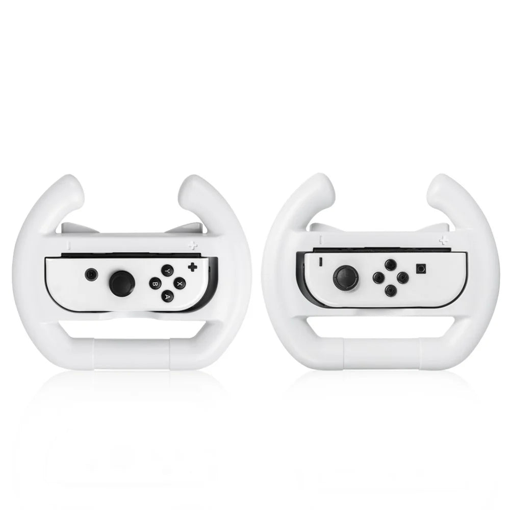 DOBE TNS-852B 1Pair Steering Wheel Controller Comfort Racing Wheel Grip for Nintendo Switch OLED Controller - White - 3