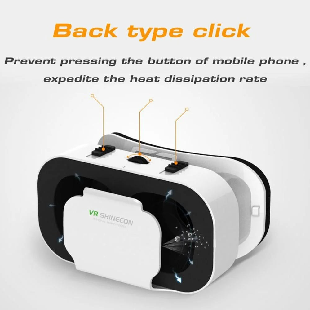 G05A Portable VR Headset Universal Virtual Reality Glasses VR Goggles for 3D Games HD Movies Compatible with 4.7"-6.5'' Mobile Phones (B01 RC Handle Version) - 2