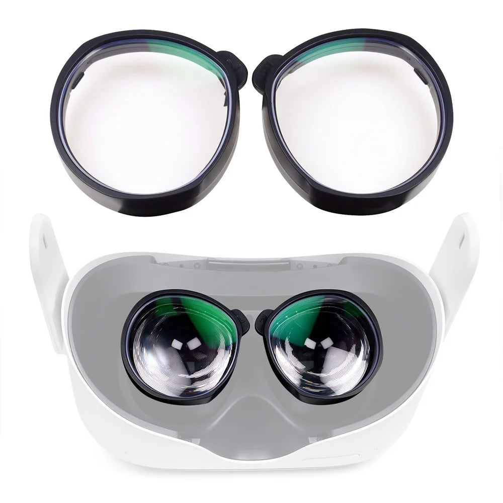 QISYKER 1 Pair VR Glasses Eye Protection Myopia Lens for Oculus Quest 2, 300-800 Degrees Myopia/50-200 Degrees Astigmatism/1.6 Lens - 1