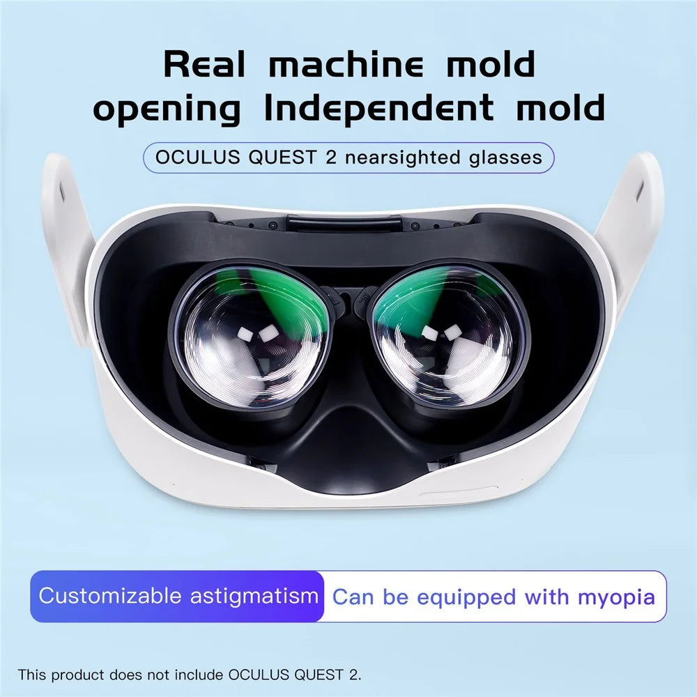QISYKER 1 Pair VR Glasses Eye Protection Myopia Lens for Oculus Quest 2, 300-800 Degrees Myopia/50-200 Degrees Astigmatism/1.6 Lens - 2