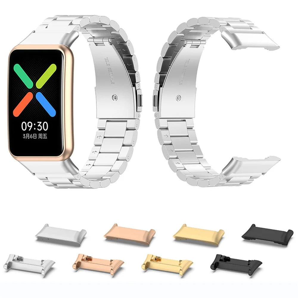 1 Pair Watch Band Connector for Oppo Watch Free, Stainless Steel Replacement Strap Adapter - Black - 3
