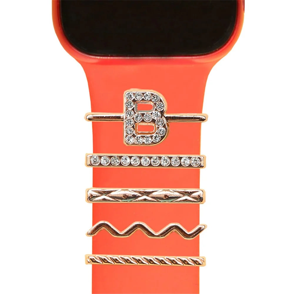 Universal Smart Watch Band Charms Metal Decorative Charms Loops Watch Strap Ornaments with Rhinestone (without Strap) - Style G - 1