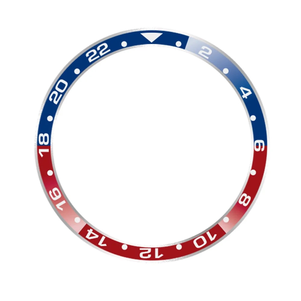 For Samsung Galaxy Watch 5 / 4 44mm Metal Watch Bezel Dual-Color Smart Watch Protective Ring Adhesive Cover (Type B) - Blue + Red - 2