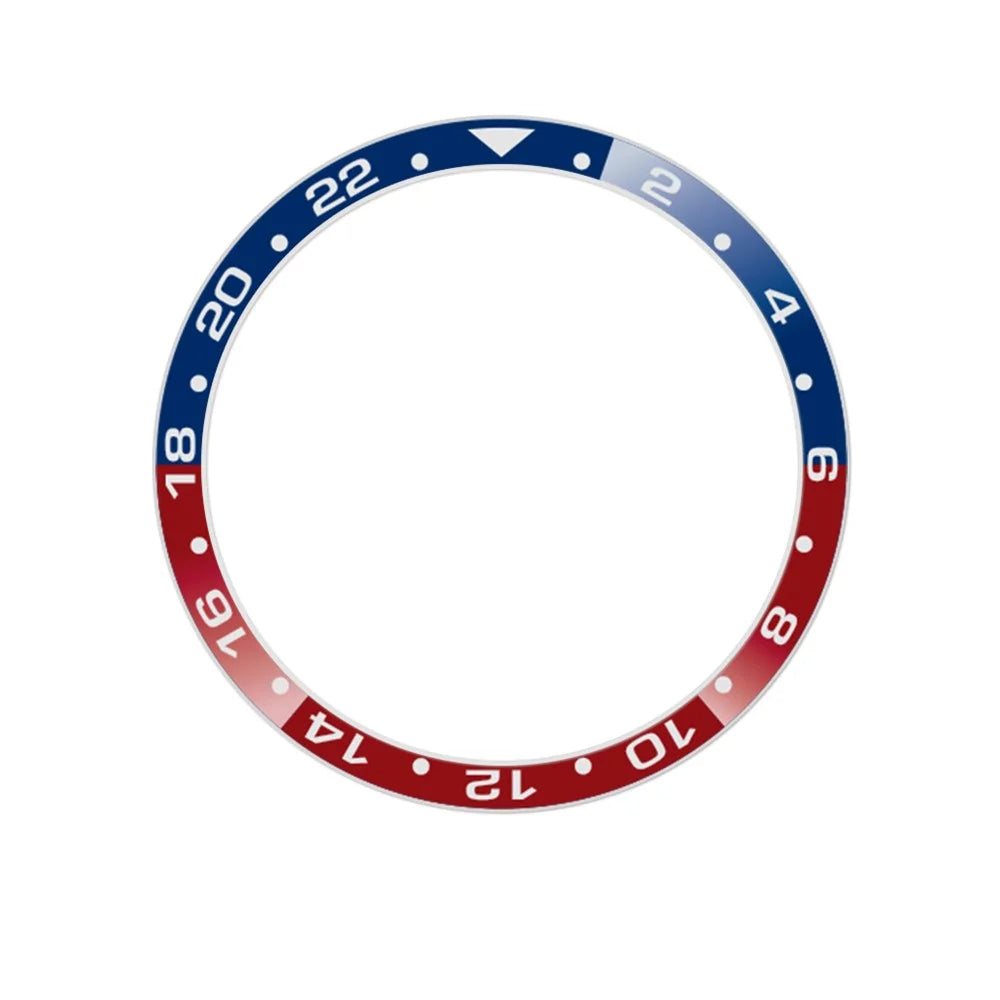 For Samsung Galaxy Watch4 Classic 46mm Bezel Ring Dual-Color Metal Watch Bezel Adhesive Frame Ring Cover (Type B) - Blue + Red - 2