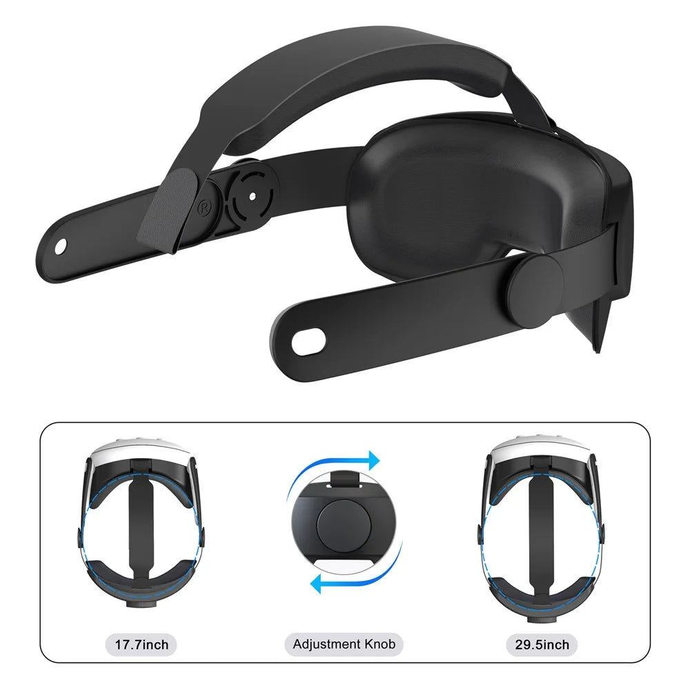 Adjustable Replacement Head Strap for Meta Quest 3 Head-Mounted Smart VR Headset Accessories - Black - 2