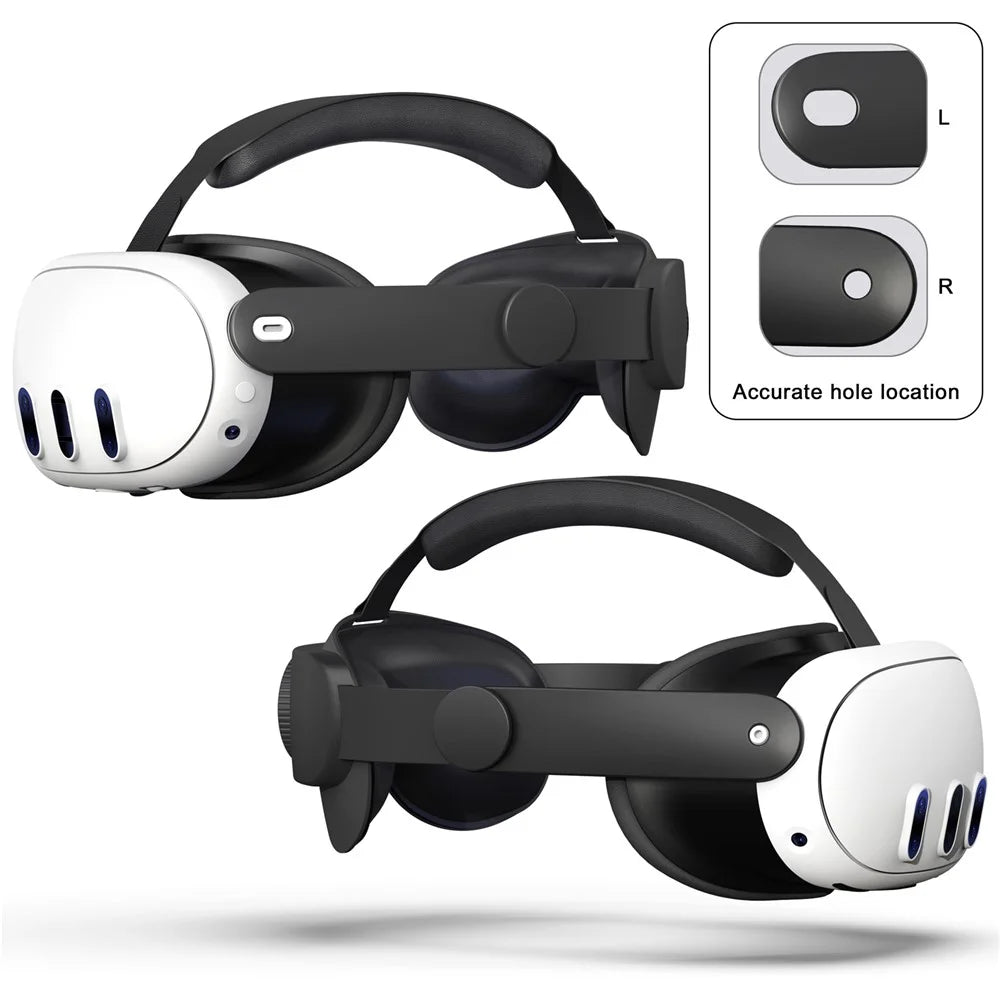 Adjustable Replacement Head Strap for Meta Quest 3 Head-Mounted Smart VR Headset Accessories - Black - 6