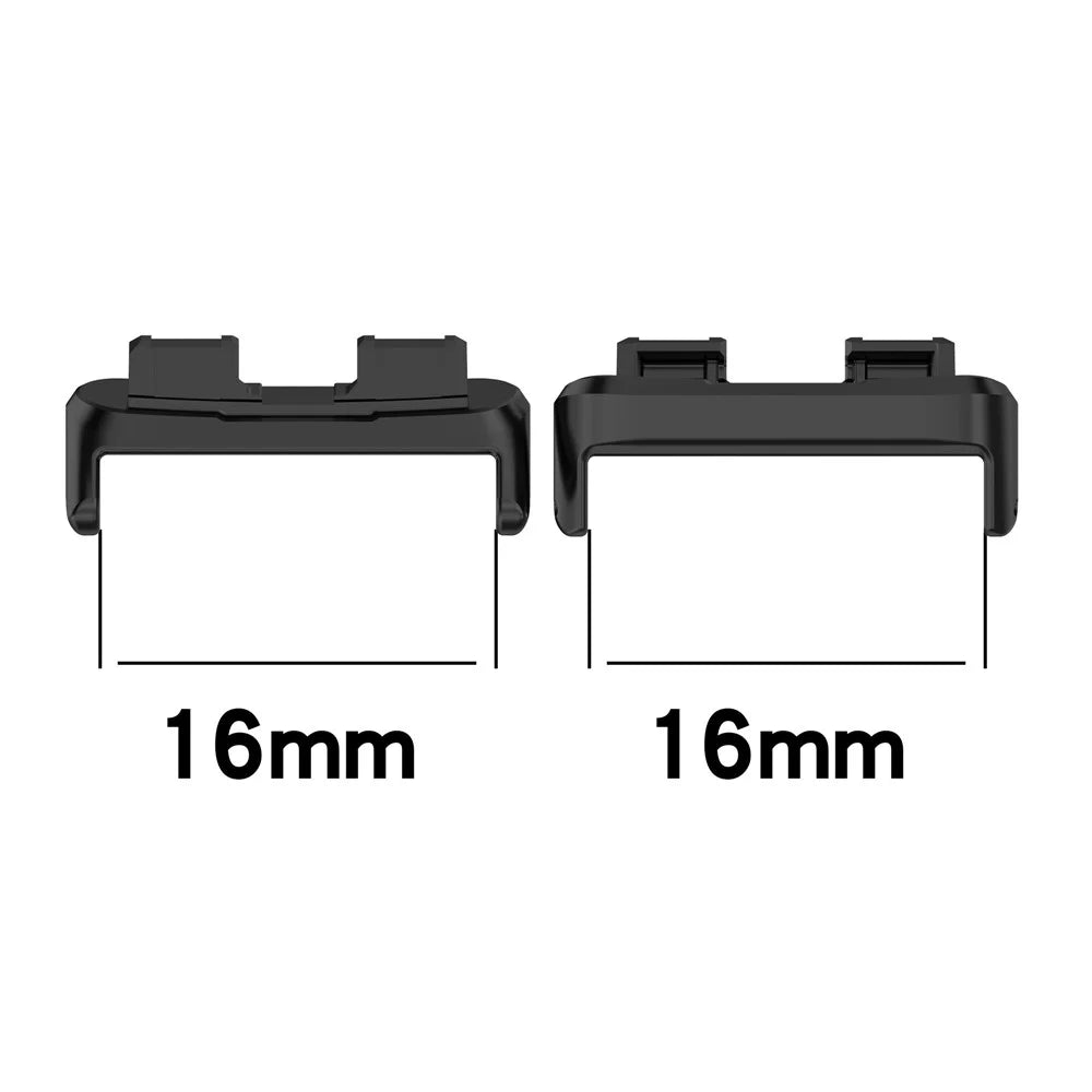 1 Pair For Huawei Band 9 / Band 9 NFC Watch Strap Connector 16mm Stainless Steel Connector - Black - 3