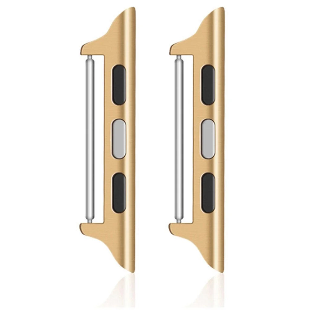 1 Pair Watch Connector for Apple Watch Series 9 8 7 41mm/6 5 4 SE (2023) SE (2022) SE 40mm/3 2 1 38mm , 20mm Stainless Steel Adapter - Gold - 1