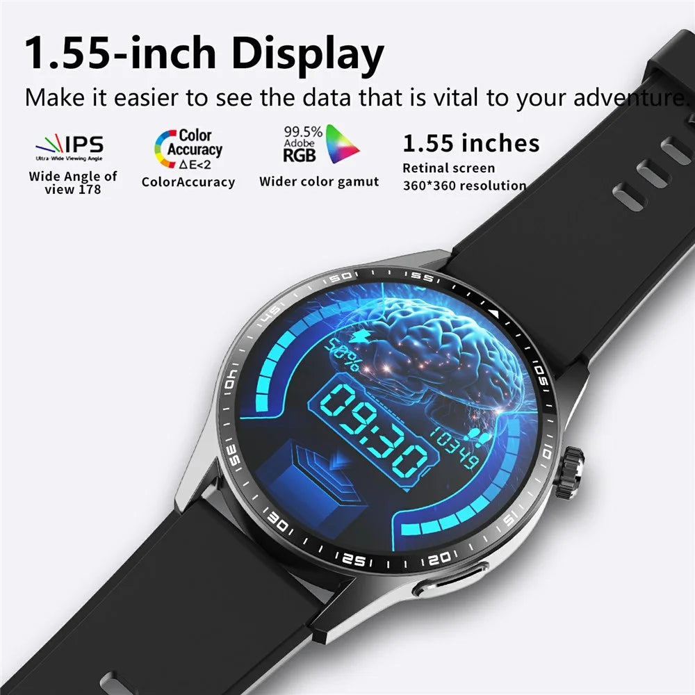 F400 Non-Invasive Blood Sugar Smart Watch ECG Blood Pressure Monitor Bluetooth-compatible Call Sports Watch, Silicone Strap - Black - 5