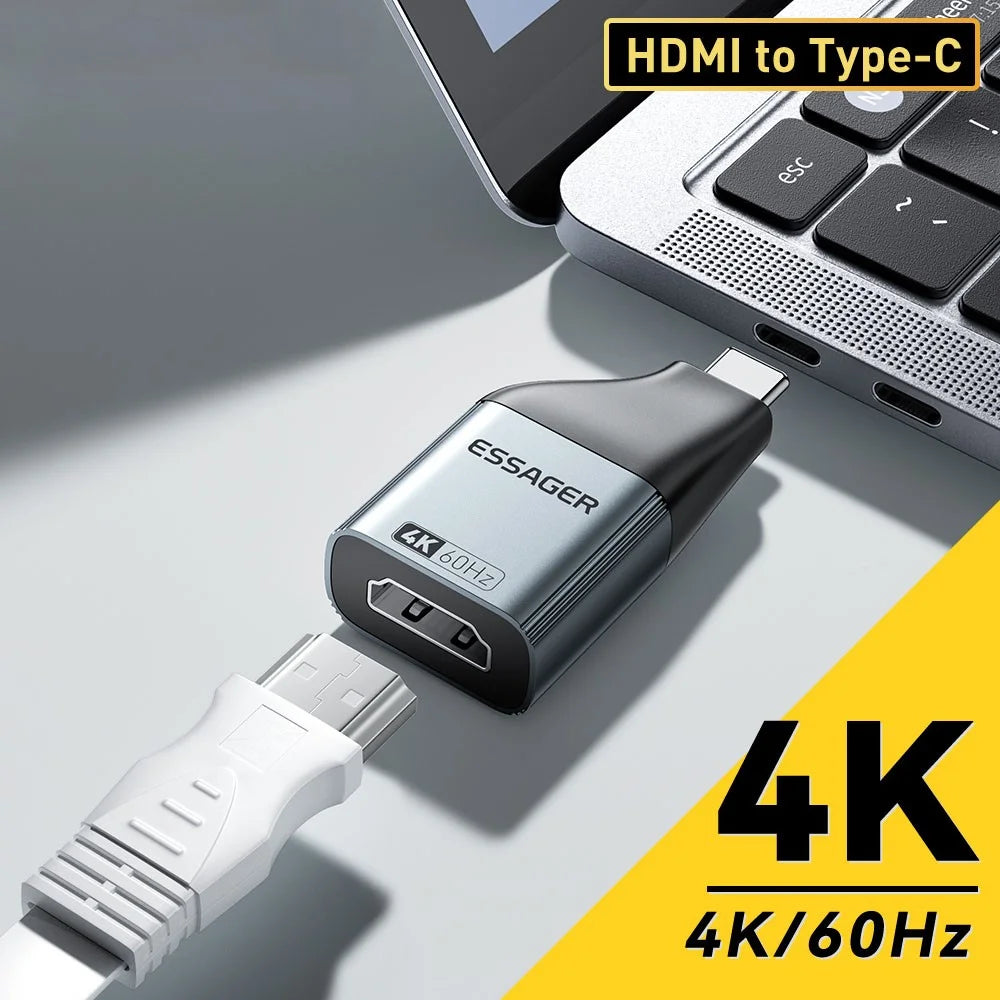 ESSAGER HD to Type-C 4K 60Hz HD Video Adapter Aluminum Alloy Converter - 2