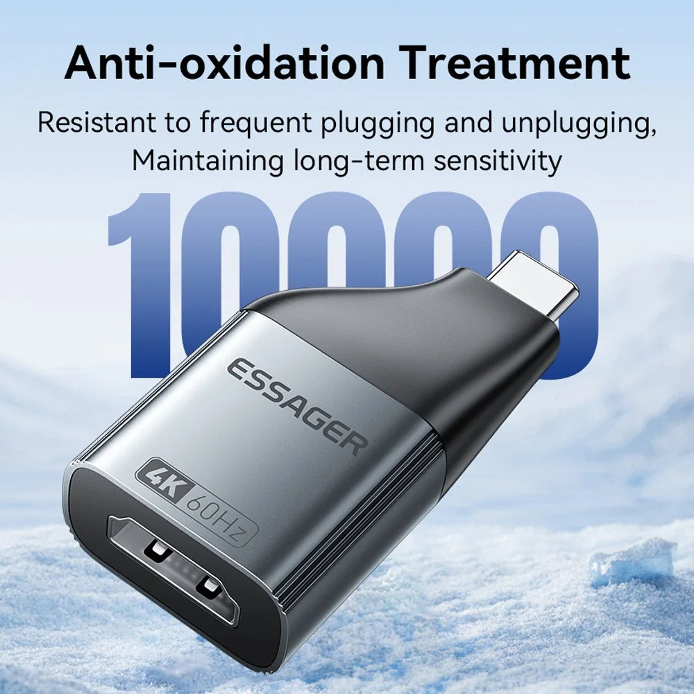 ESSAGER HD to Type-C 4K 60Hz HD Video Adapter Aluminum Alloy Converter - 6