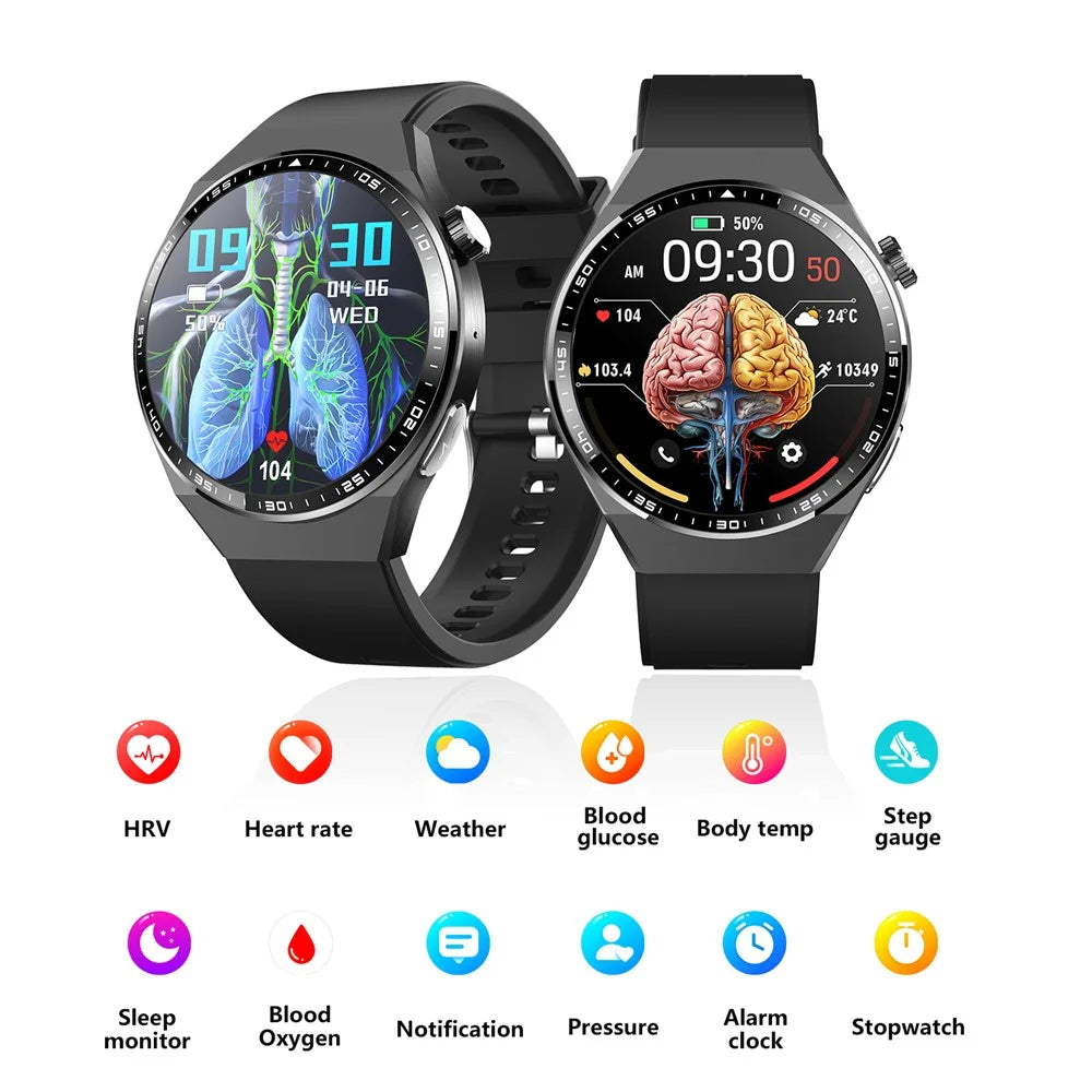 F800 Bluetooth-compatible Call Smart Watch Blood Oxygen ECG Monitor SOS Sports Bracelet, Silicone Strap - Black - 2