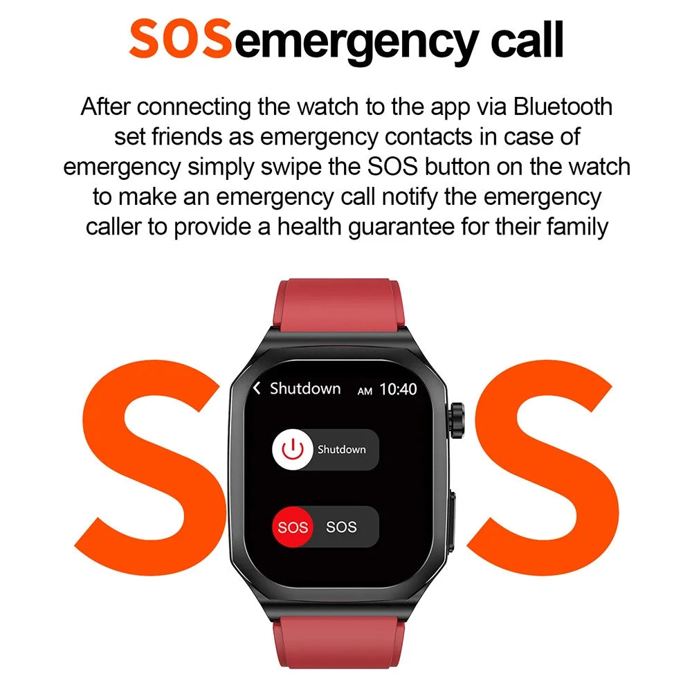 ET280 ECG Smart Watch Monitoring Blood Oxygen SOS Bracelet Wrist Band with Silicone Strap - Black - 6