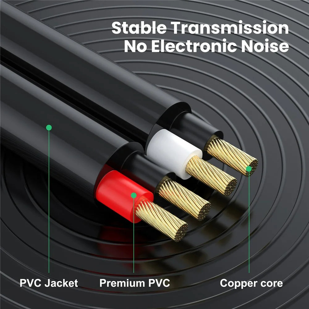 1m Dual 1 / 4 inch TS to Dual RCA Stereo Audio Cable 2x 6.35mm TS to RCA Male Adapter Wire - 4