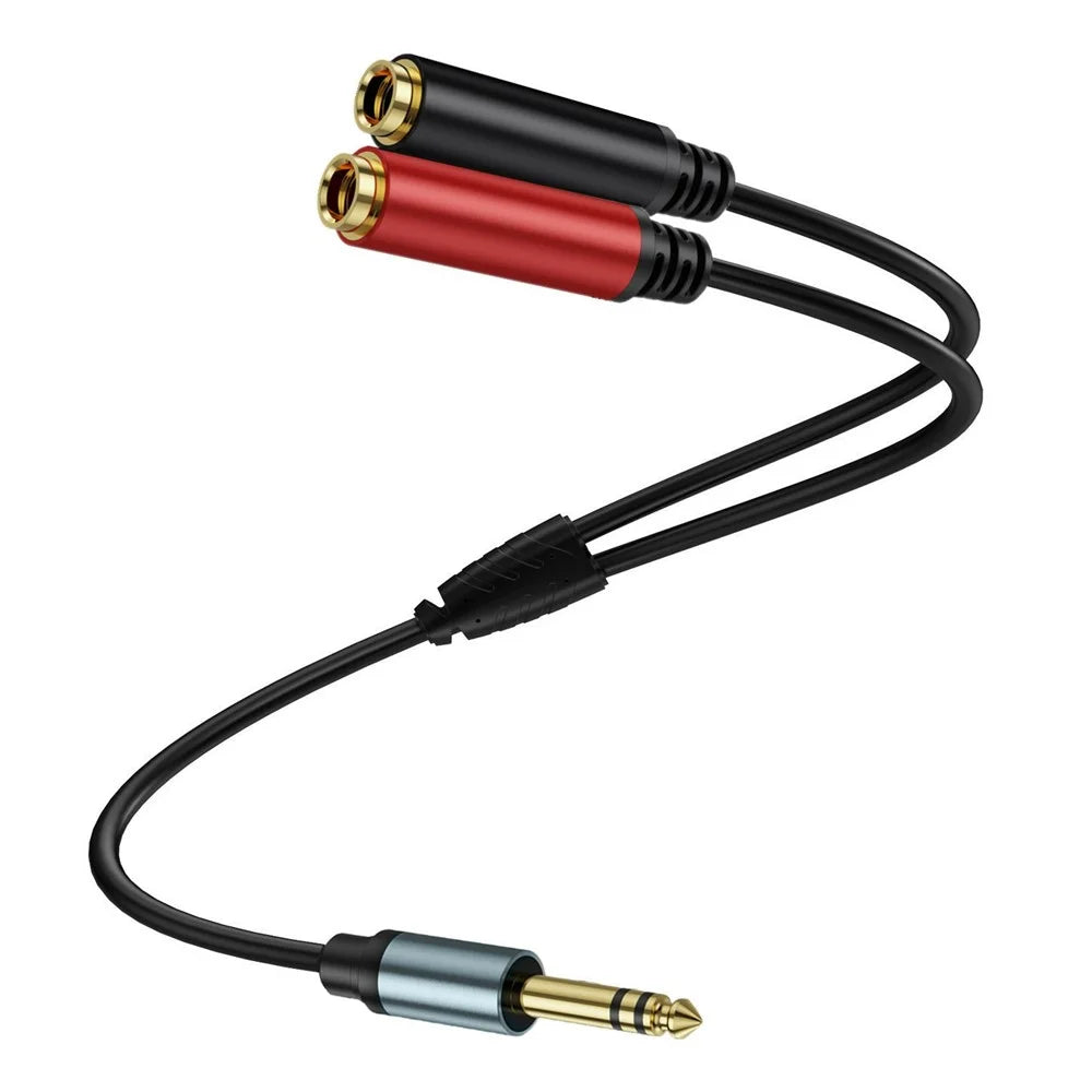 0.3m 1 / 4 Inch TRS Stereo Splitter Y Cable 6.35mm Stereo Male Plug to Dual 6.35mm Female Jack Wire - 3