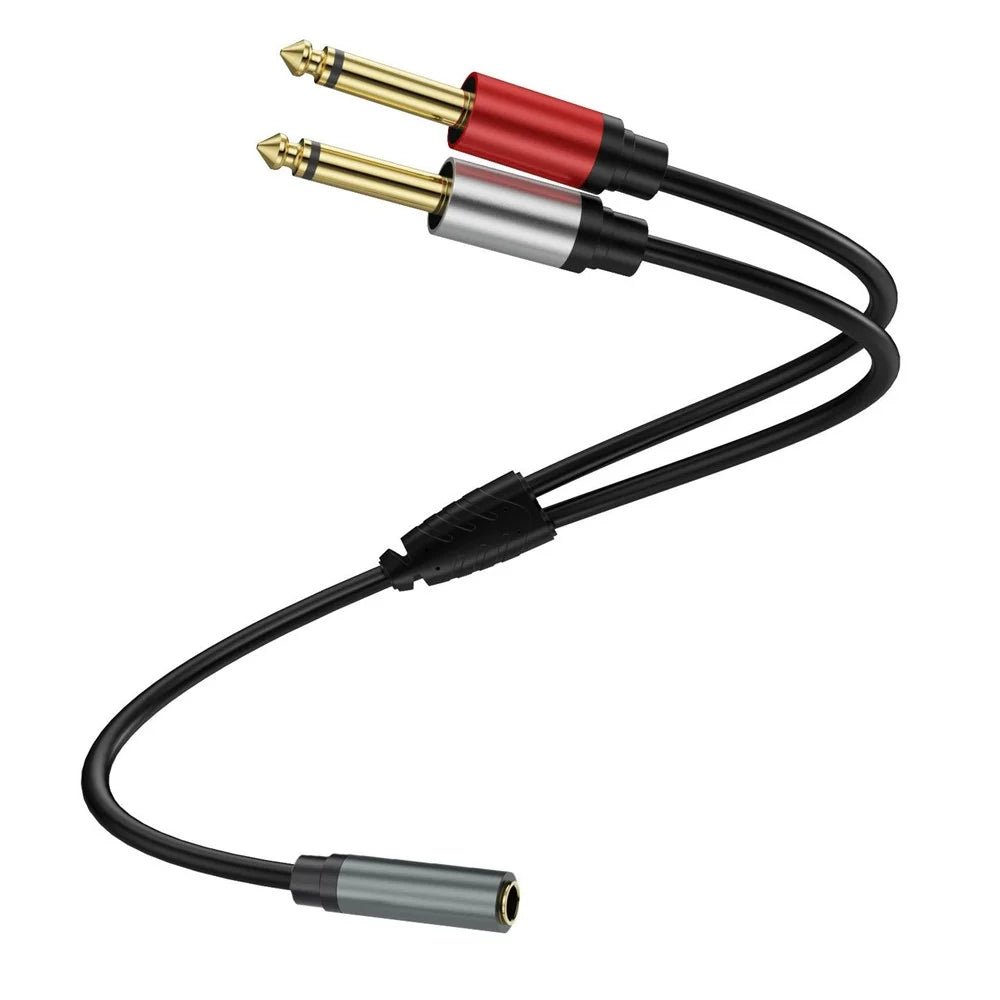 3m 6.35mm Stereo Female TRS to Dual 1 / 4 Inch Male Mono Y Splitter Breakout Cable Patch Cord - 3