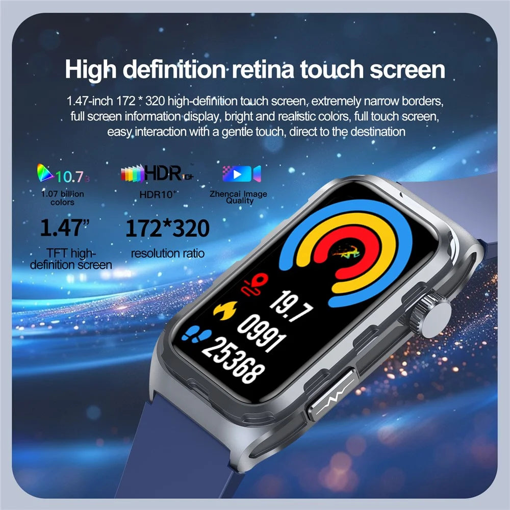 TK79 1.47-inch Screen Smart Wristband Health Monitor Bluetooth-compatible Waterproof Smart Bracelet - Blue - 6