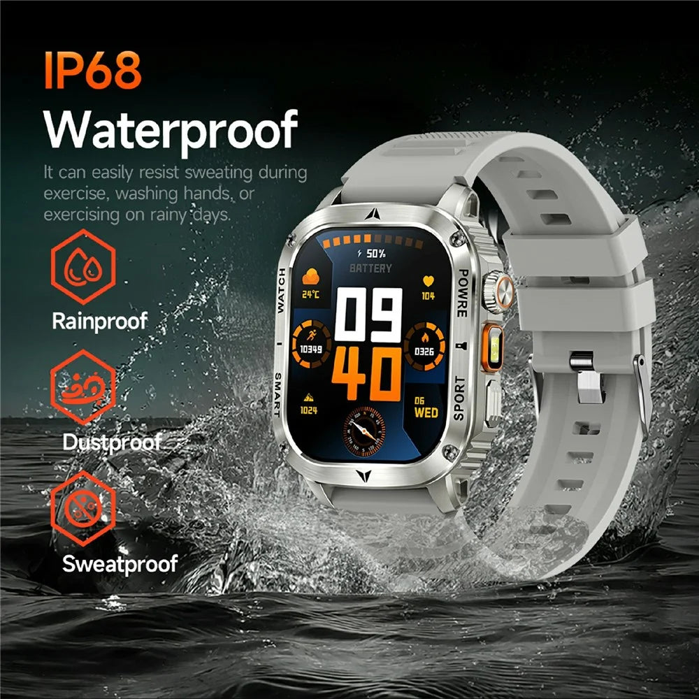 AK80 2.01 Inch HD Screen Smart Watch Bluetooth-Compatible Calling Heart Rate Monitor Sports Tracker, Silicone Strap - Black - 7