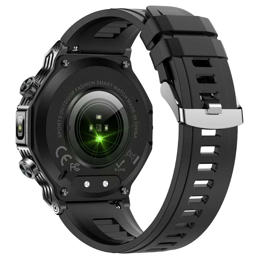 AK82 1.8 Inch Screen Smart Watch Bluetooth-Compatible Calling Heart Rate Monitor Sports Tracker, Silicone Strap - Black - 2