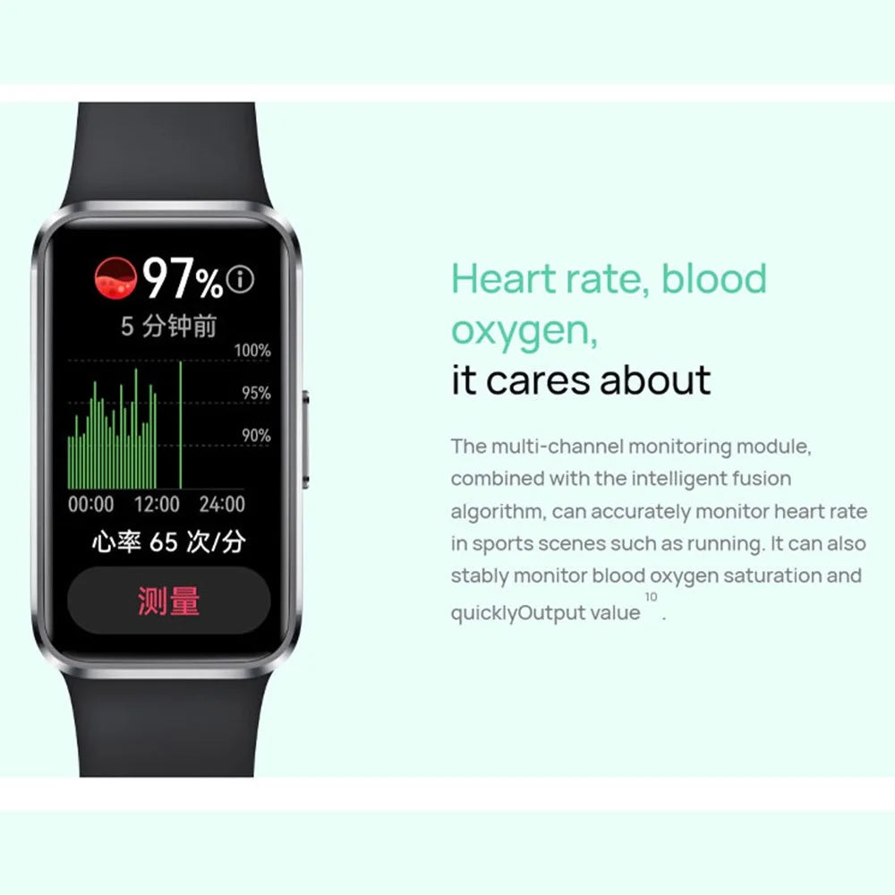 HUAWEI Band 10 1.47 Inch AMOLED Smart Bracelet Fitness Tracker Aluminum Alloy Case Health Monitoring Smart Wristband (Chinese Version) - Black - 2