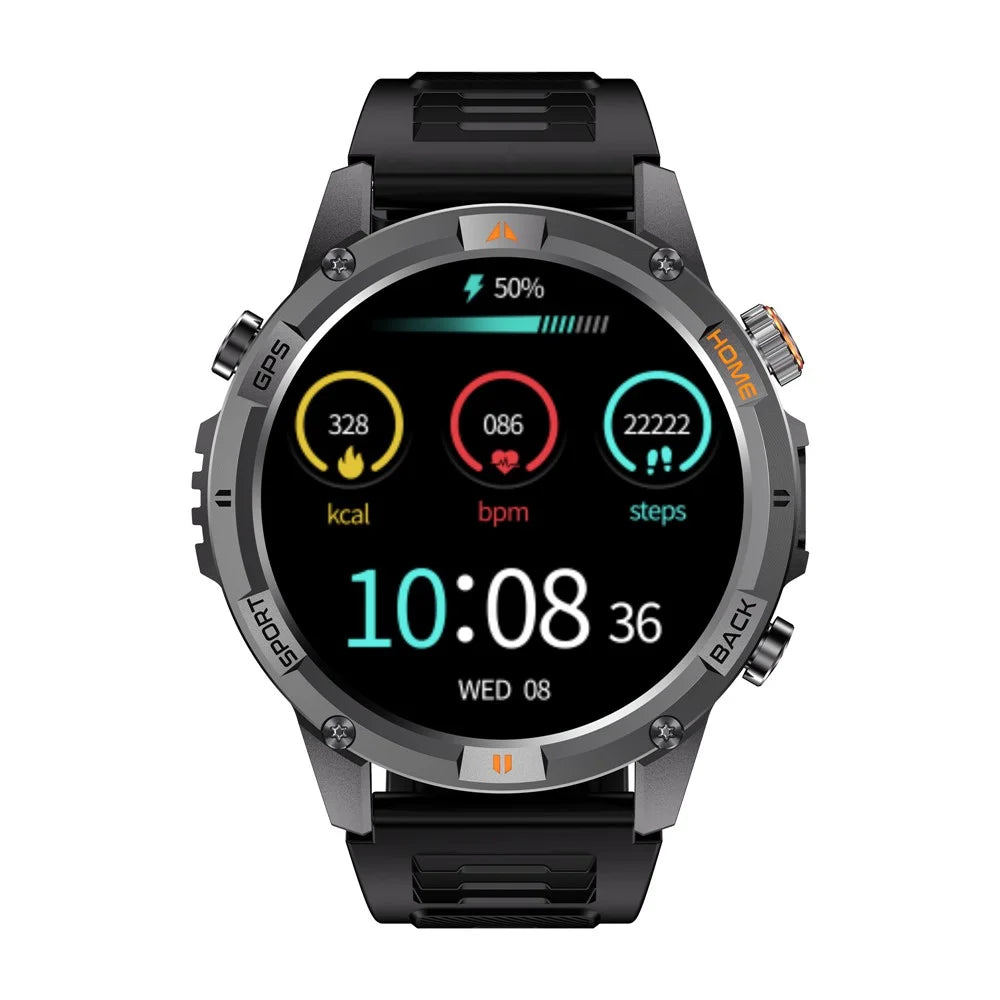 YK15 IP68 Waterproof 1.46 inch HD Screen IP68 Waterproof Smart Watch Bluetooth-Compatible Health Monitoring for Android iOS - Black - 2