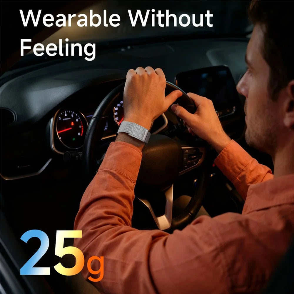 MF91 ECG Smart Wristband Fitness Tracker Heart Rate Blood Oxygen Sleep Monitor IP68 Waterproof Screenless Health Band - Black - 2