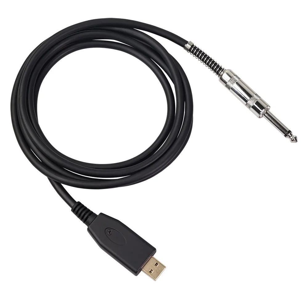 USB Guitar Cable USB 2.0 Interface Male to 1/4 Inch TS（6.35）Jack Connector Cord Electric Guitar Audio Cable US48S [2M] - 7