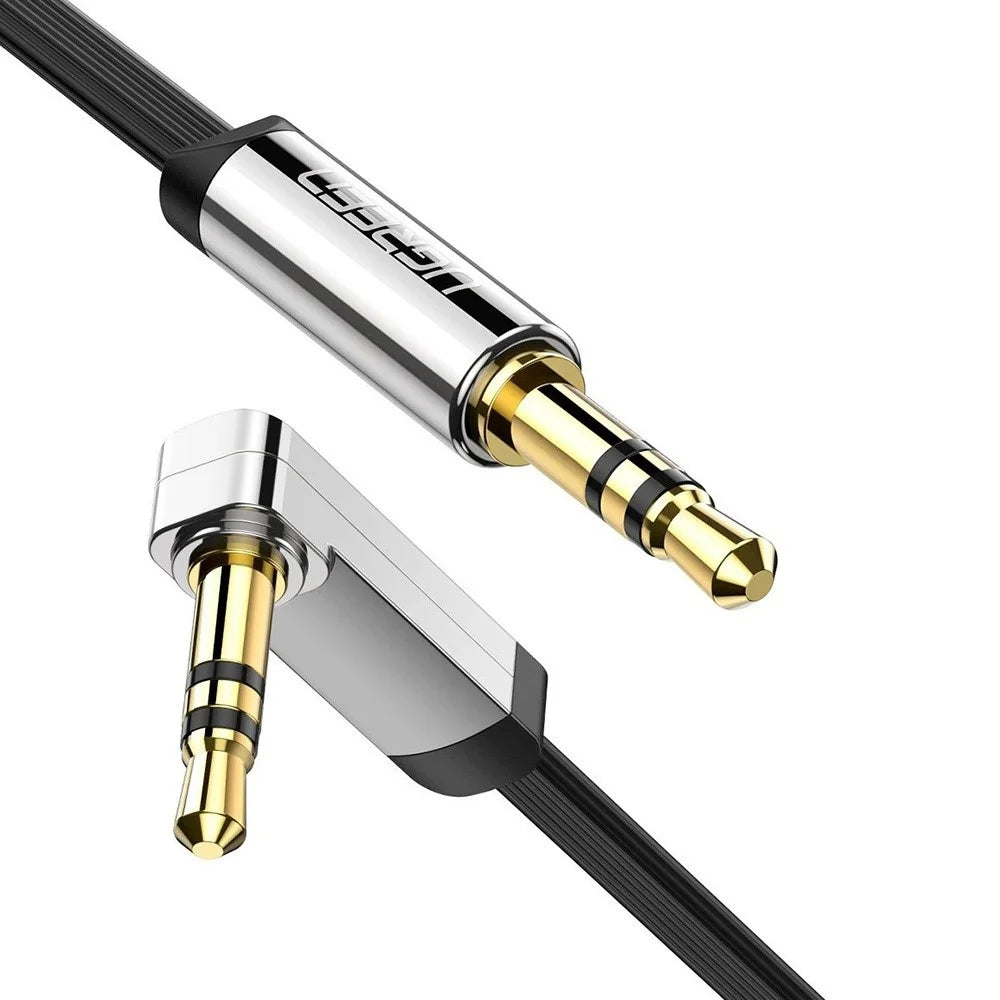 UGREEN 1m 10597 Right Angle 3.5mm to 3.5mm Male to Male Flat Cable Audio Cord - 1