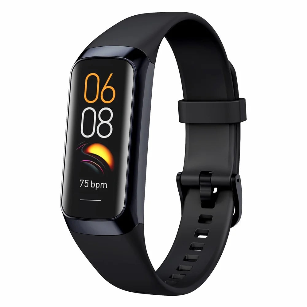 C60 1.1 Inch AMOLED Screen Fitness Band Heart Rate Blood Oxygen Sleep Tracker 25 Sports Modes Smart Wristband - Black - 1