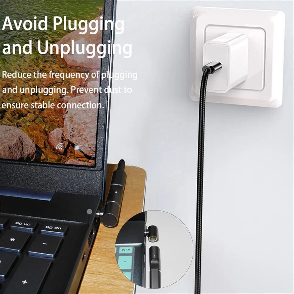 For Lenovo Ideapad Laptop Charging Adapter 100W Magnetic Type-C Female to 4.0mmx1.7mm Male Fast Charging Converter - 5