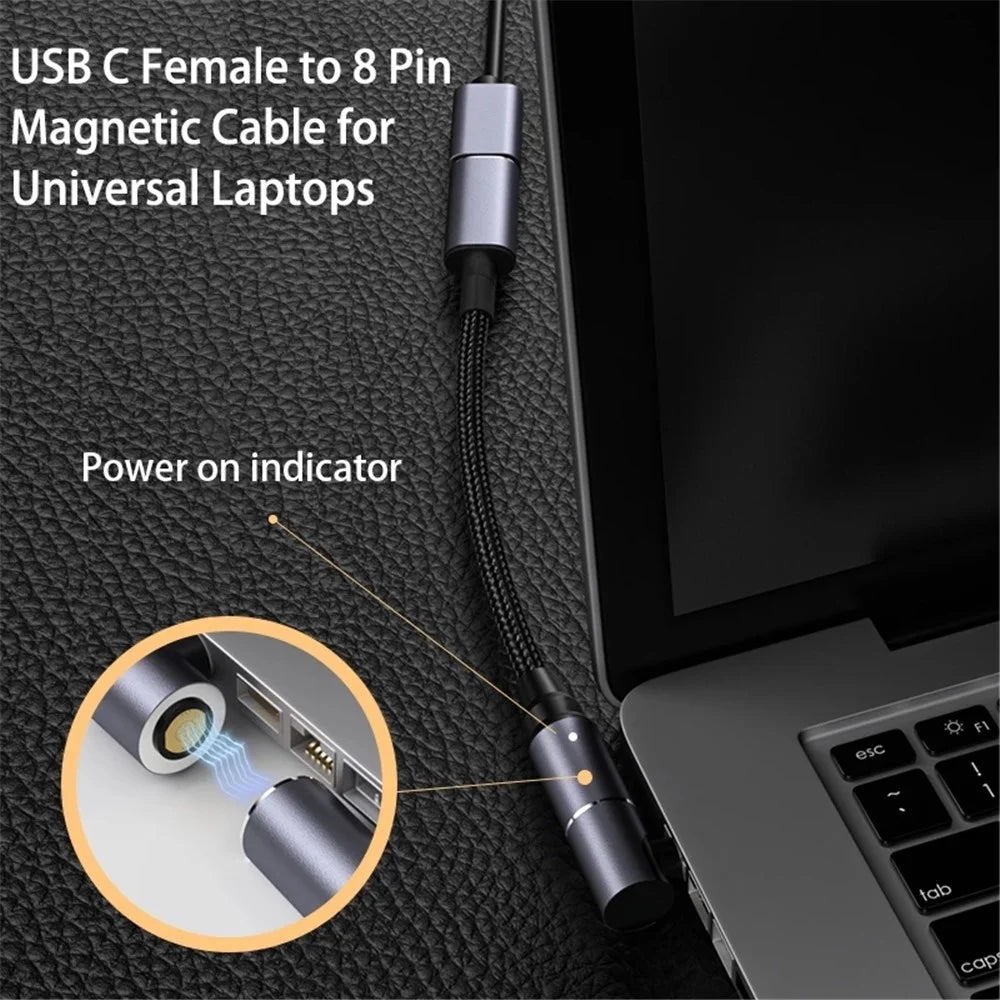 For Asus Laptop 19V 2.37A 3.42A Magnetic USB C to 4.0mm*1.35mm Converter Cable 100W Fast Charging Cord - 3