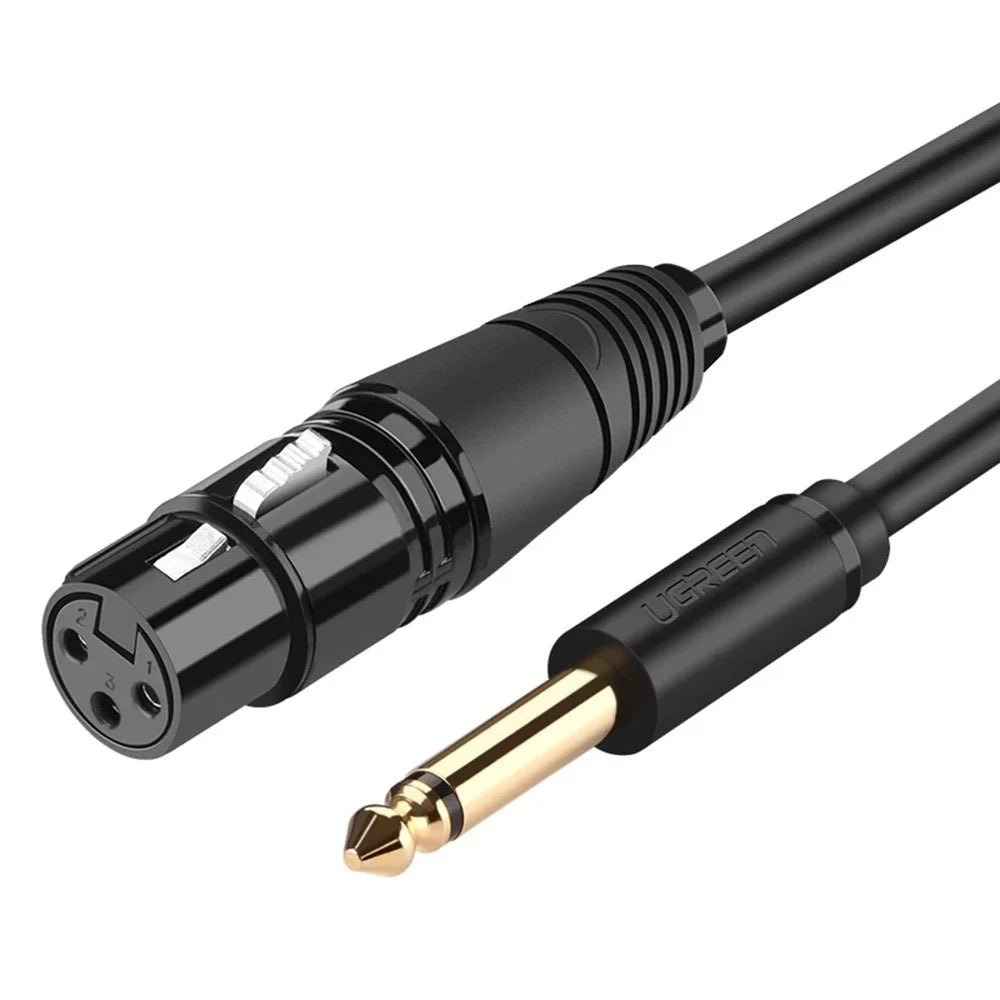 UGREEN 3m For Microphone Speakers Sound Consoles Amplifier 6.35mm TRS to Cannon XLR Audio Cable - 1