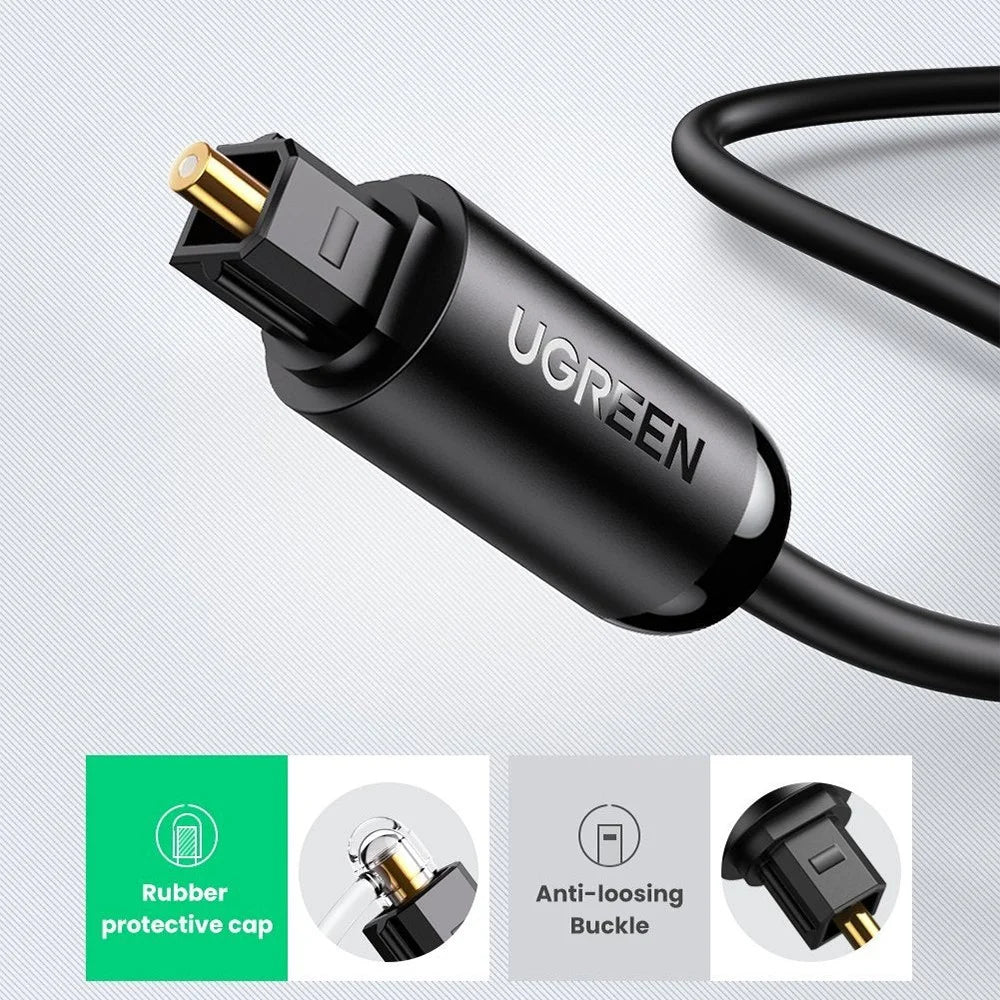 UGREEN 2m Home Theater Toslink Digital Fiber Optical Audio Cable for Xbox 360 Soundbar Speaker Amplifier - 5