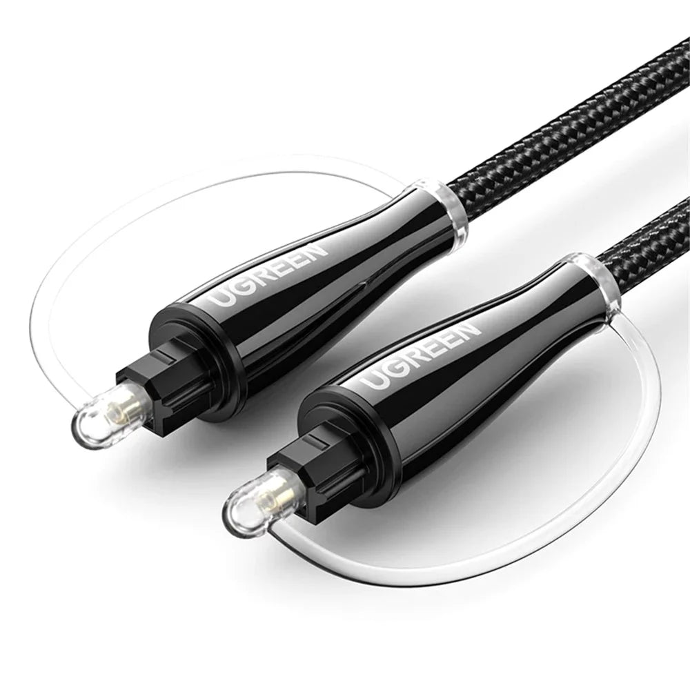 UGREEN 1.5m Nylon Braided SPDIF Toslink Digital Optical Audio Cable for PS4 TV Box Speaker Wire Soundbar Amplifier Subwoofer - 1
