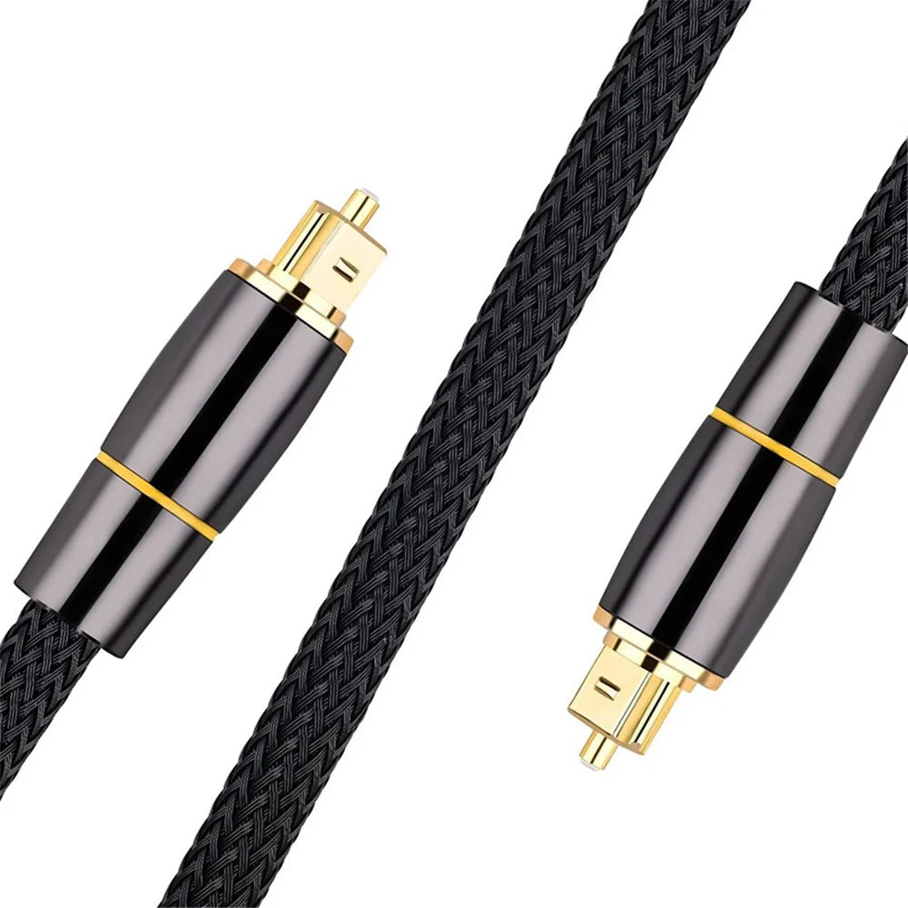 5m Toslink Cable Digital Optical Audio Wire with 24K Gold-plated Connector for TV / DVD / Blu-ray Player / Game Console (Yellow Ring) - 2